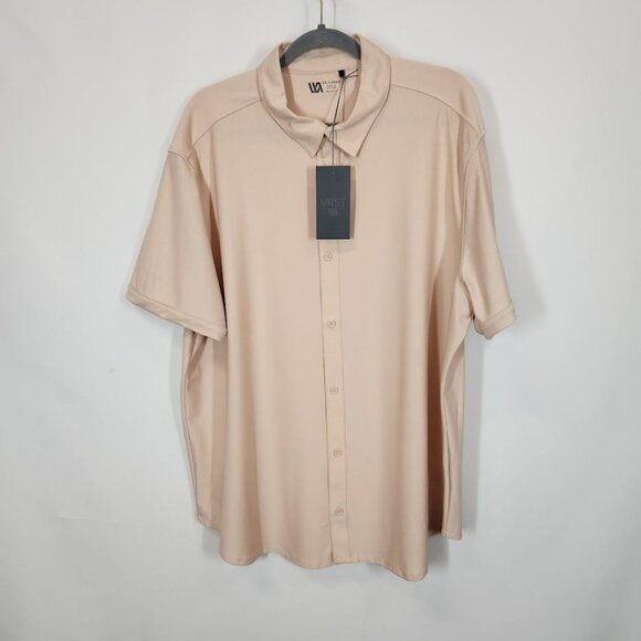 NWT VRST Men's Short Sleeve Button Down Shirt in Minimal Pink Size 2X - Picture 3 of 8